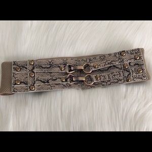 LEOPARD PRINT BEIGE WAIST BELT - CEINTURE - SMALL